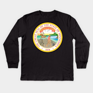 Minnesota Coat of Arms Kids Long Sleeve T-Shirt